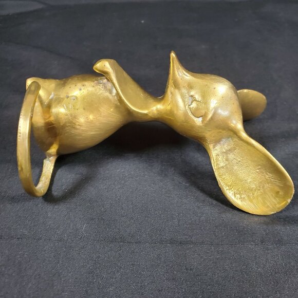 VTG Solid Brass Mouse Figurine | Mid Century Brass Animal Sculpture | Whimsical - Picture 13 of 15